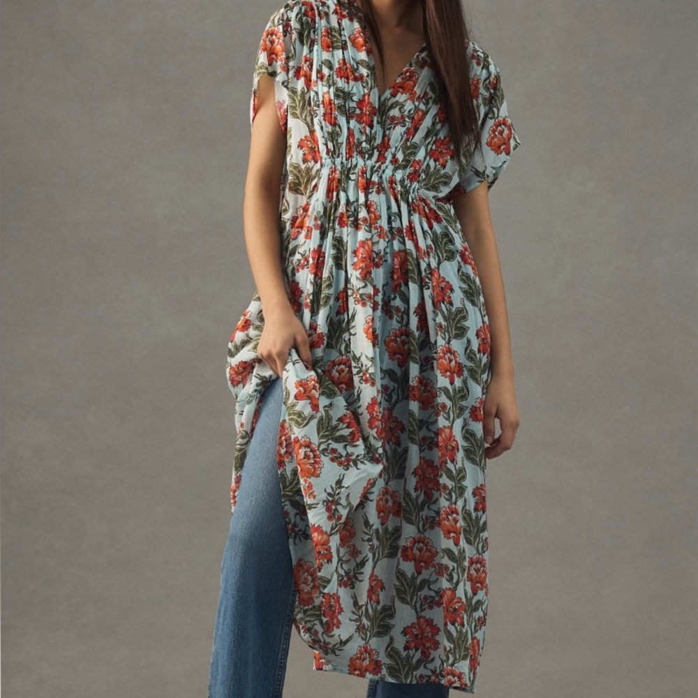 Anthropologie floral caftan